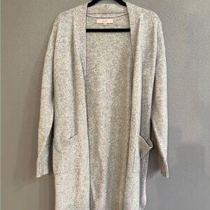 LOFT Women's Light Gray Cardigan